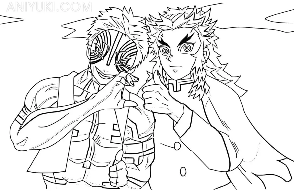 Akaza Coloring Pages 12