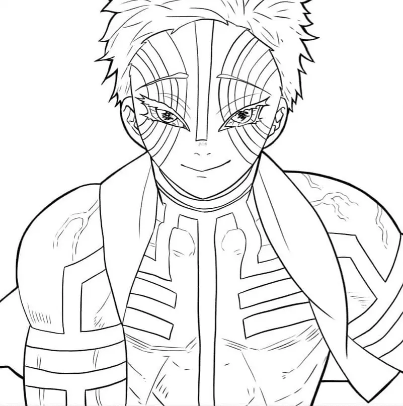 Akaza Coloring Pages 4