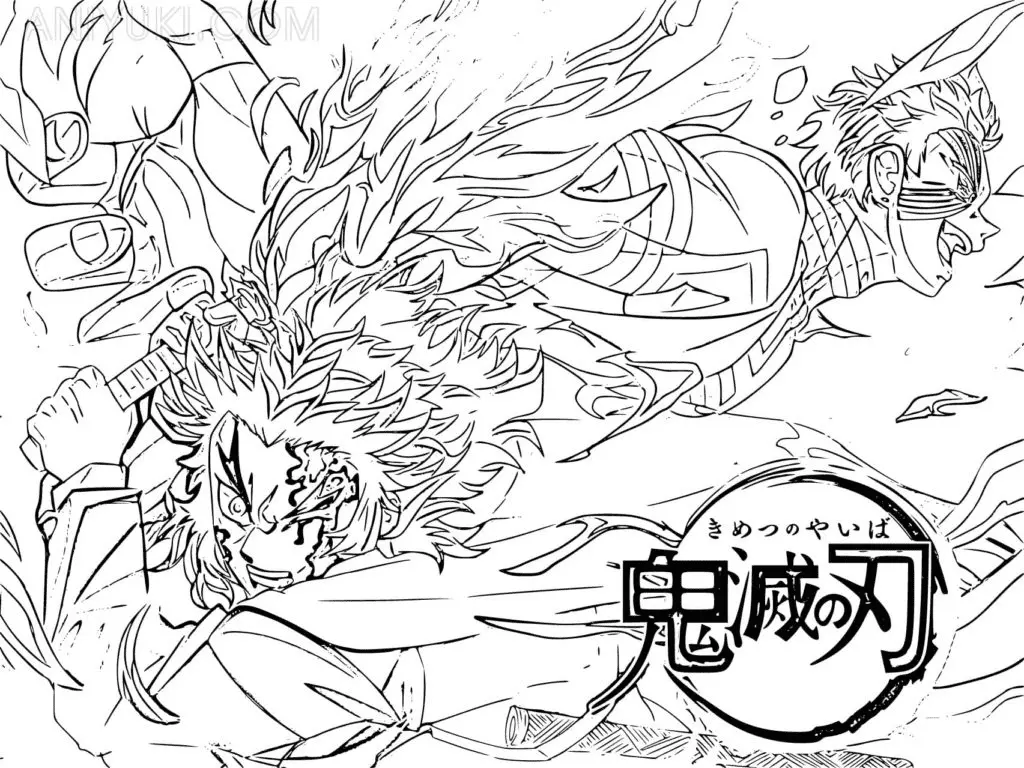 Akaza Coloring Pages 6