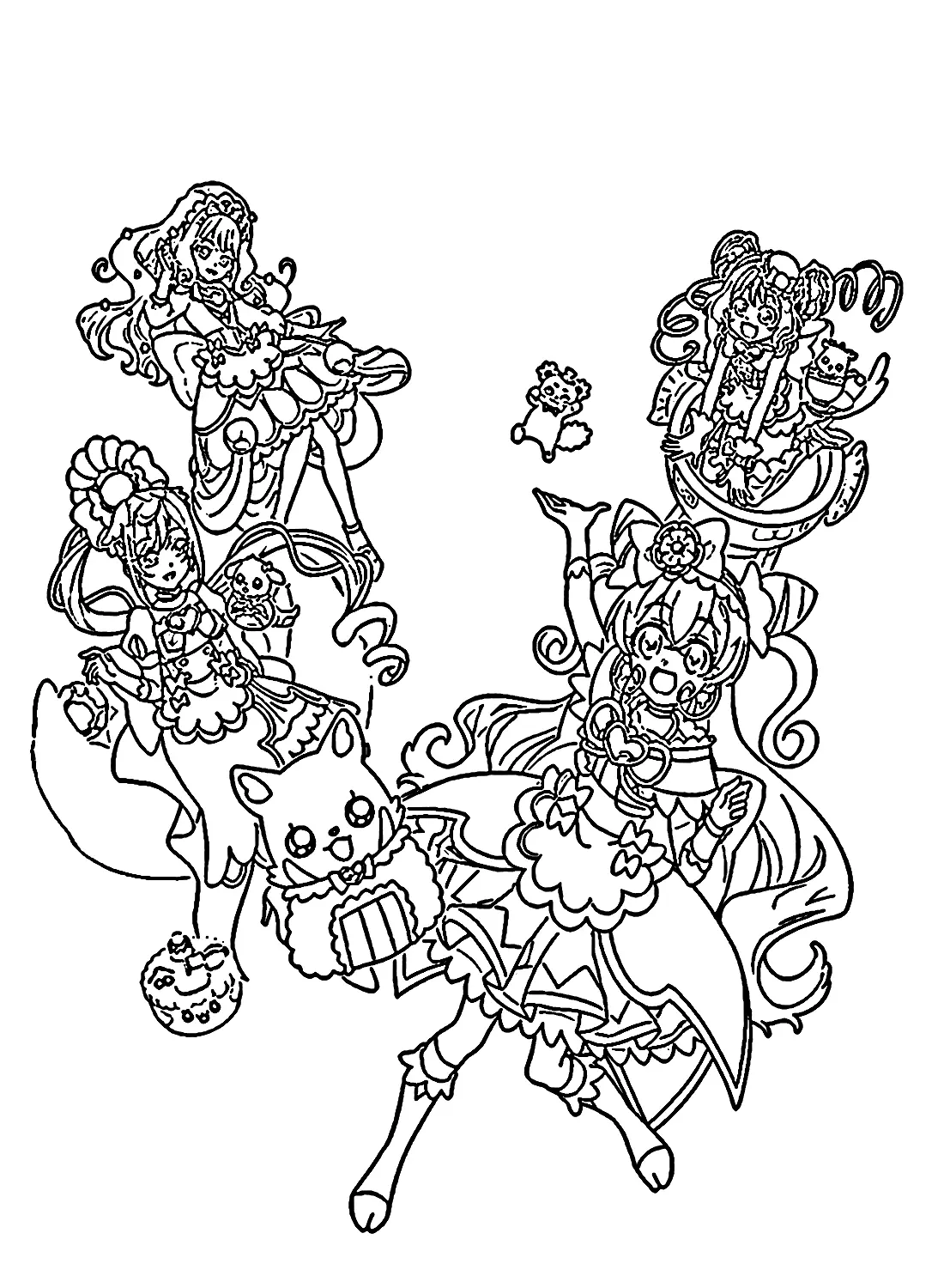 Delicious Party Pretty Cure Coloring Pages