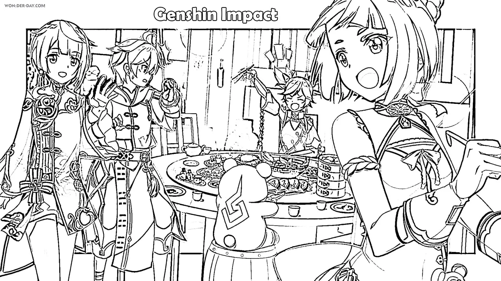 Genshin Impact Coloring Pages 73