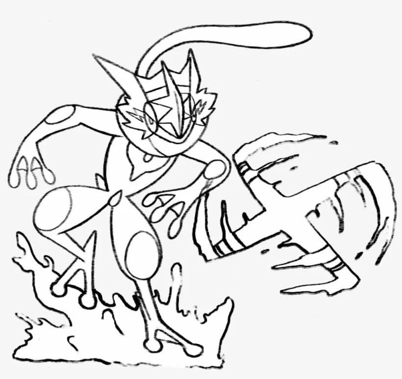 Greninja Coloring Pages 4