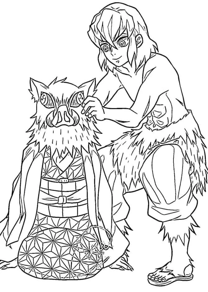 Inosuke Coloring Pages 18