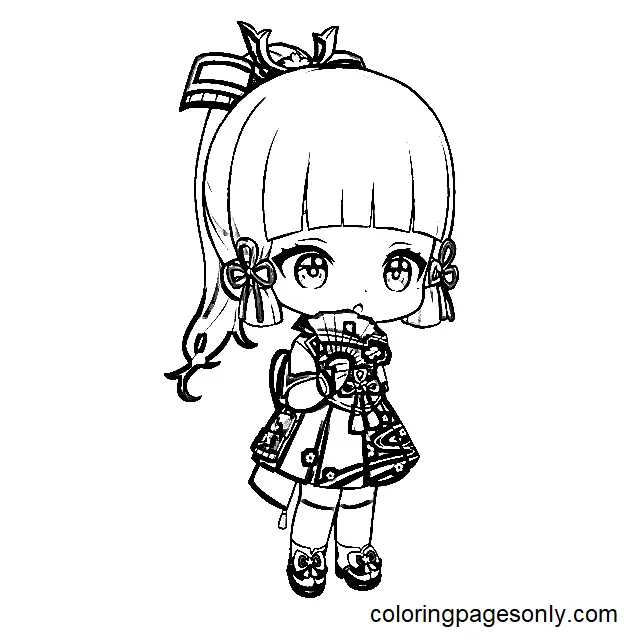 Kamisato Ayaka Coloring Pages 12