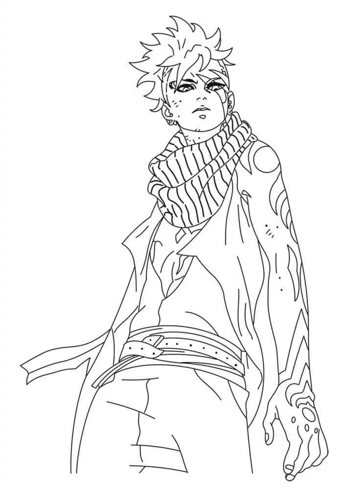 Kawaki Coloring Pages 4