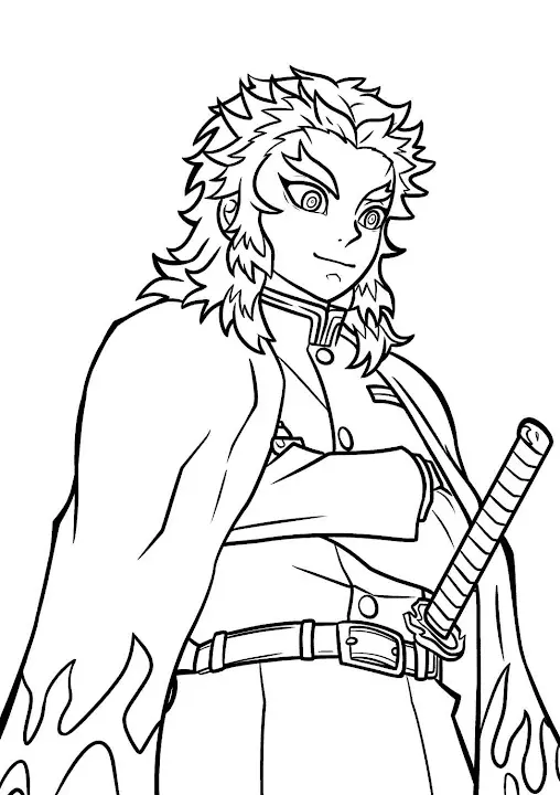 Kyojuro Rengoku Coloring Pages 15