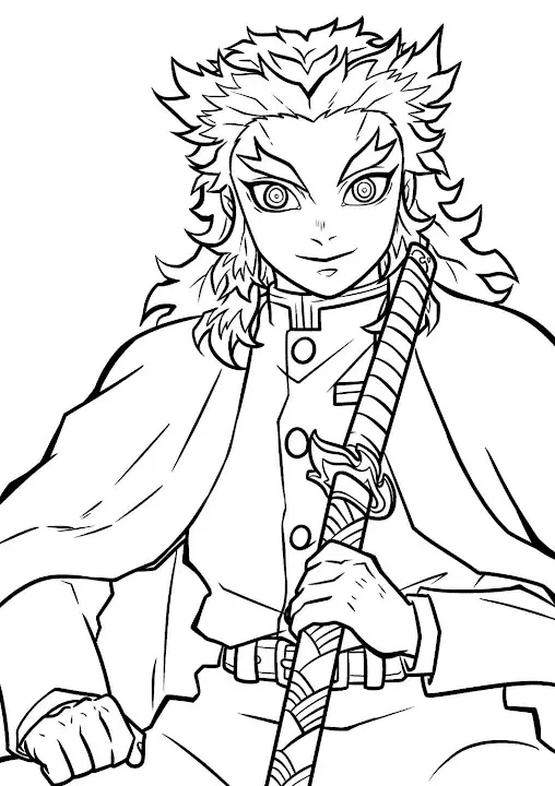 Kyojuro Rengoku Coloring Pages 20