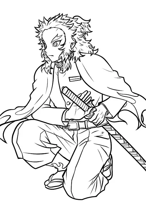 Kyojuro Rengoku Coloring Pages 21