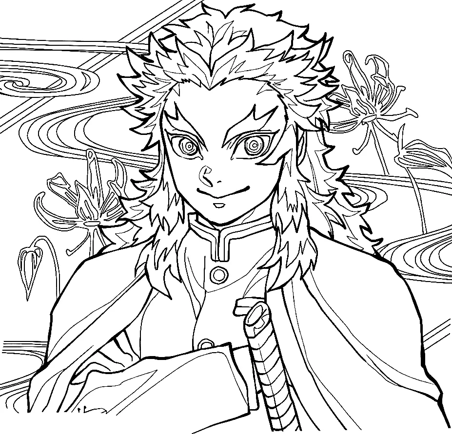 Kyojuro Rengoku Coloring Pages 36