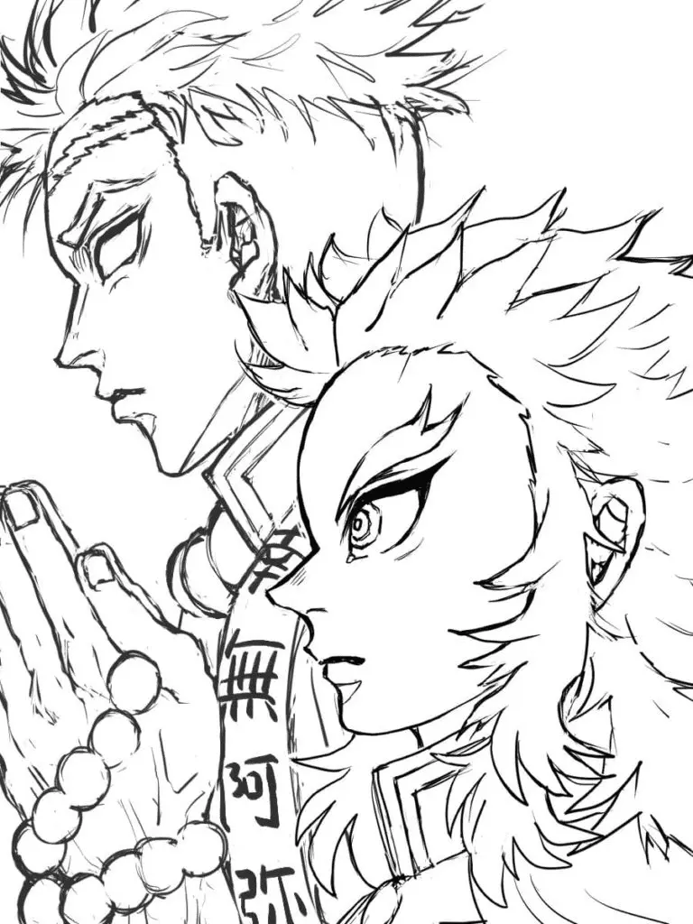 Kyojuro Rengoku Coloring Pages 37