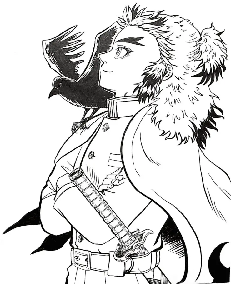 Kyojuro Rengoku Coloring Pages 42