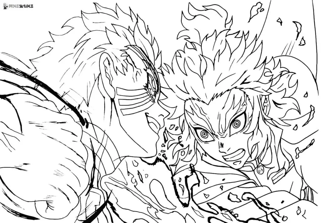 Kyojuro Rengoku Coloring Pages 5