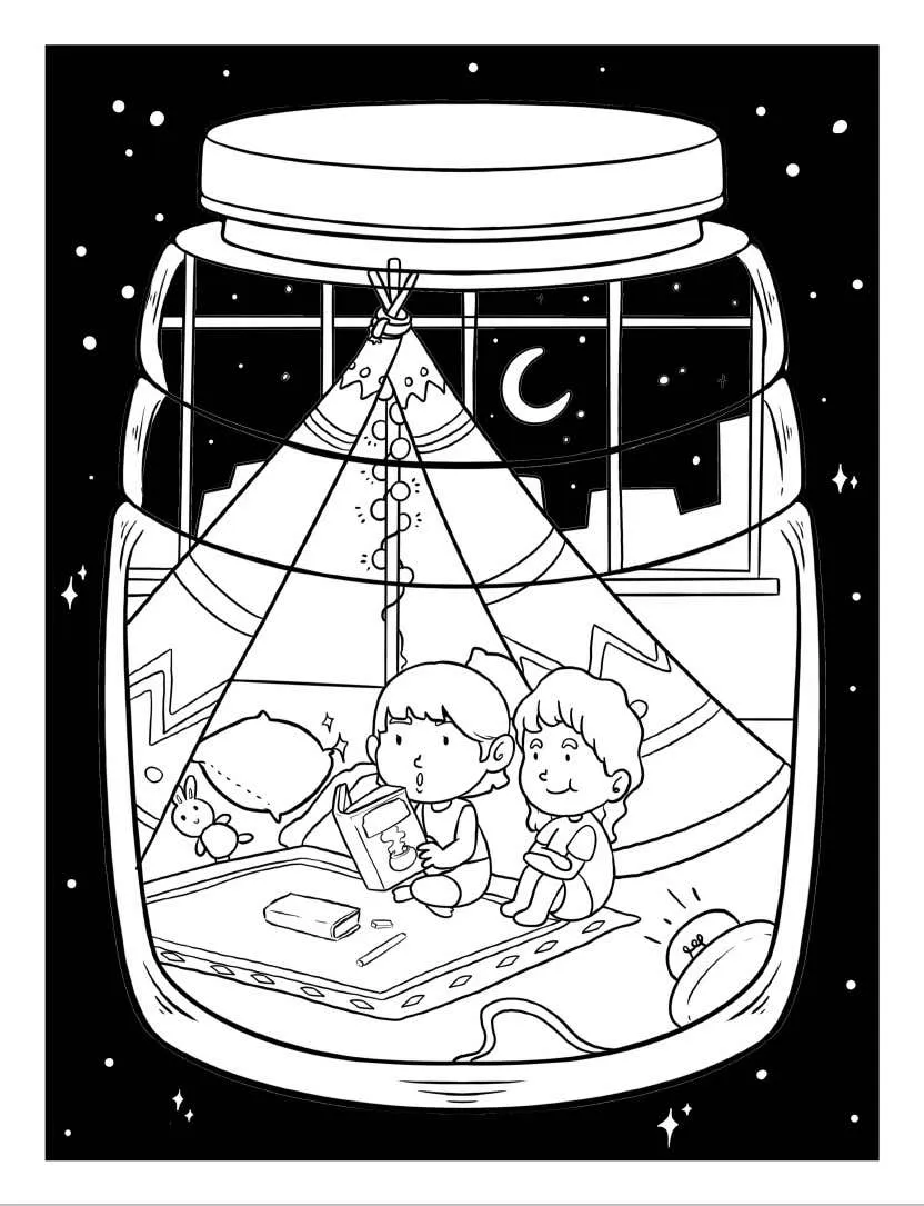 Life Inside Jar Coloring pages