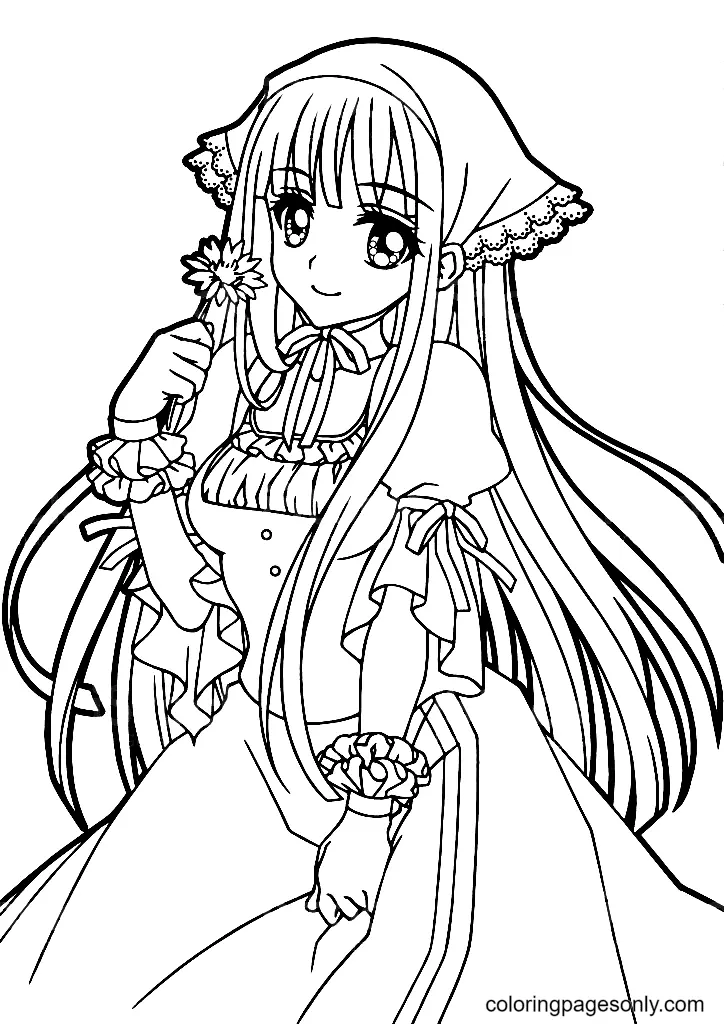 Long Hair Anime Girl Coloring Pages 34