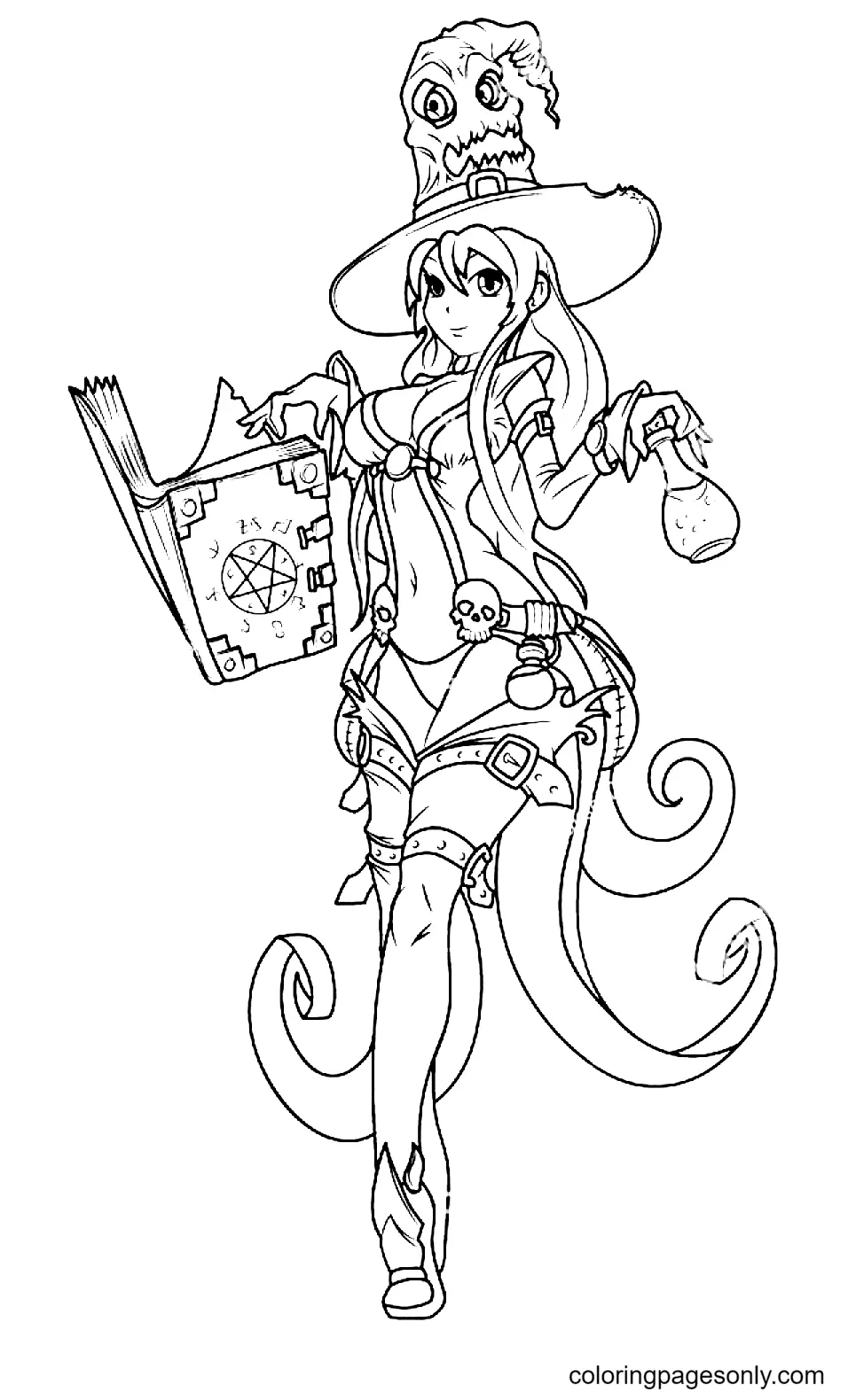 Long Hair Anime Girl Coloring Pages 46