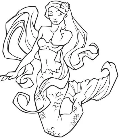 Mermaid Coloring Pages 51