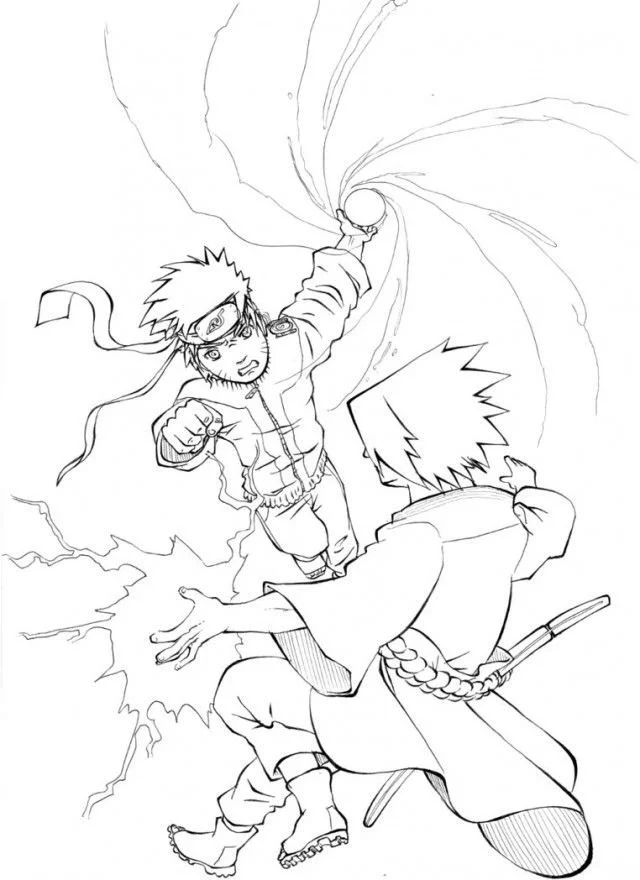 Naruto And Sasuke Coloring Pages 18