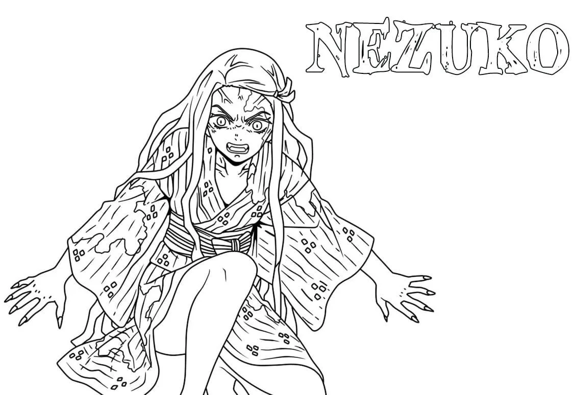 Nezuko Coloring Pages 39