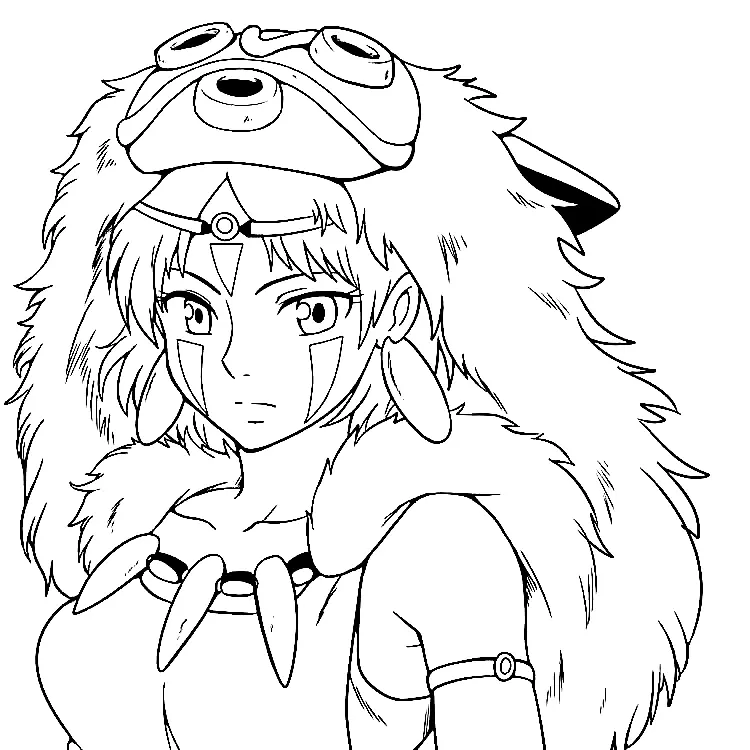 Princess Mononoke Coloring Pages 1