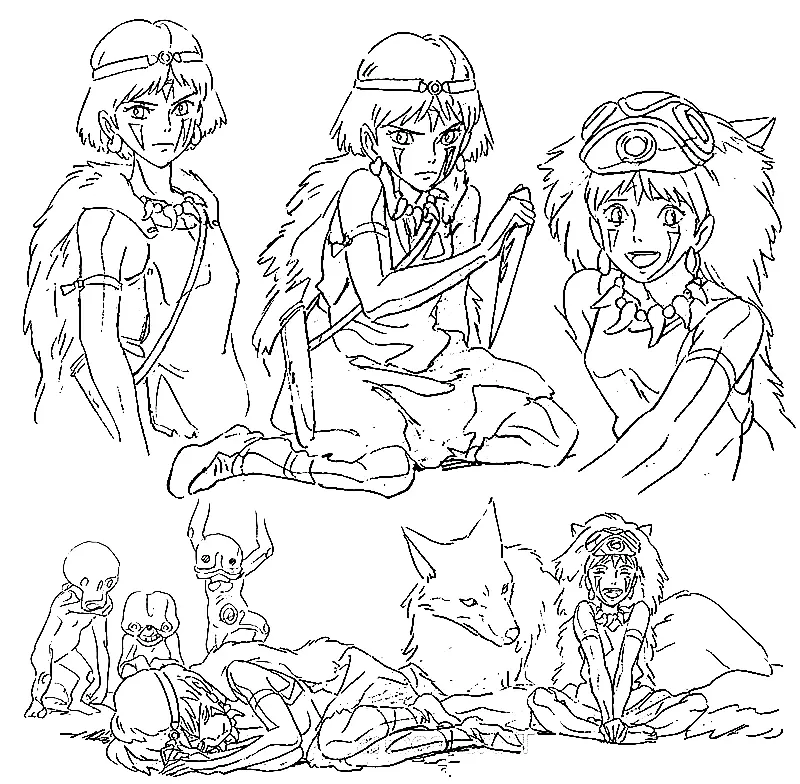 Princess Mononoke Coloring Pages 11