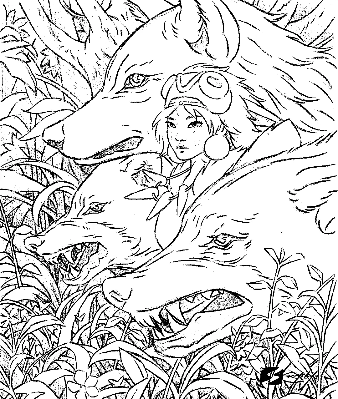 Princess Mononoke Coloring Pages 15