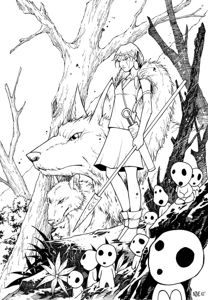 Princess Mononoke Coloring Pages 29