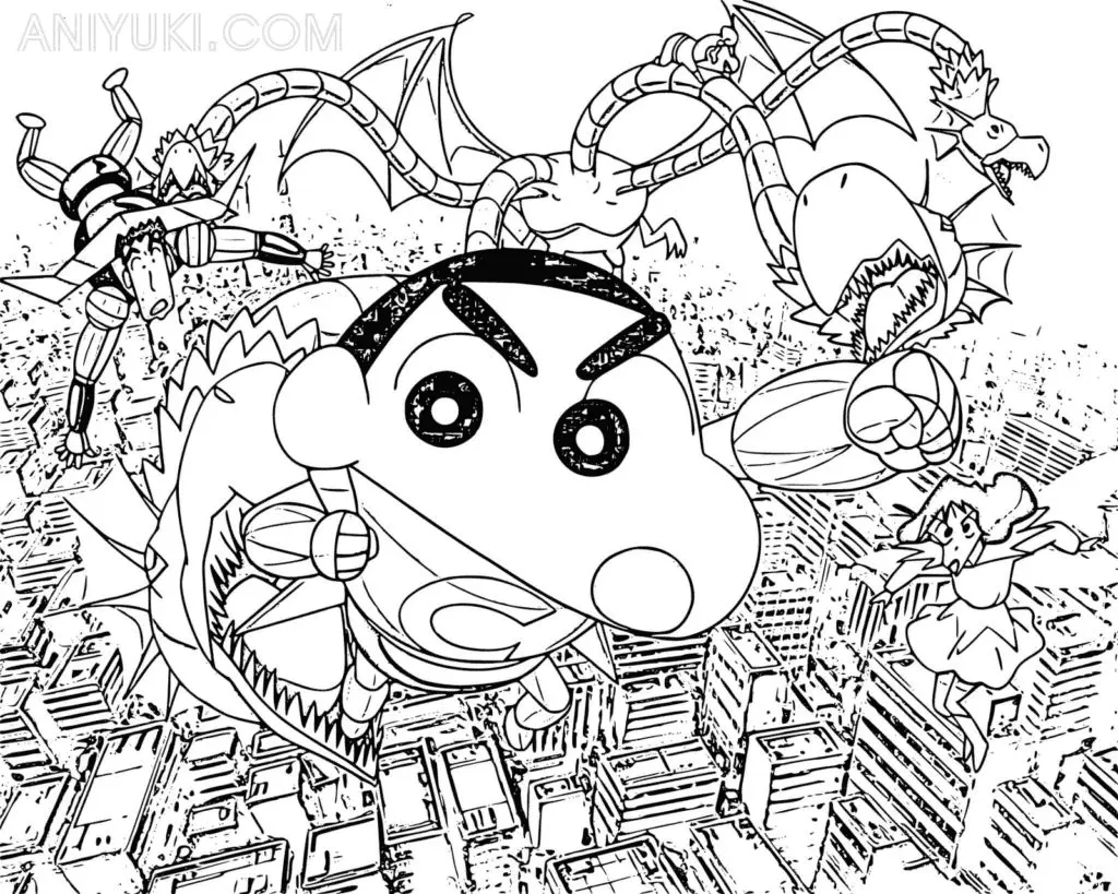 Shin chan Coloring Pages 35