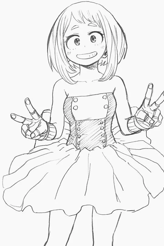 Uraraka Coloring Pages 16