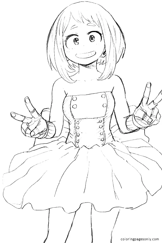 Uraraka Coloring Pages 18