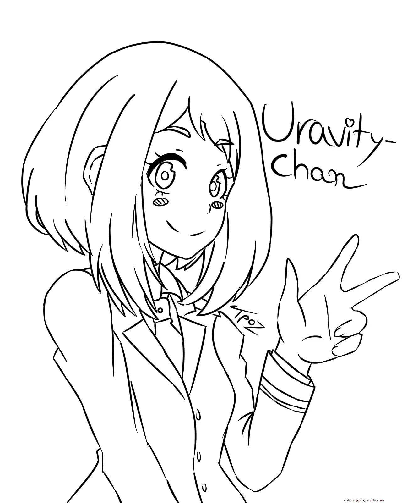 Uraraka Coloring Pages 22