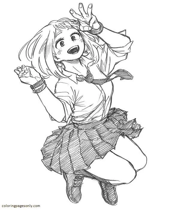 Uraraka Coloring Pages 28