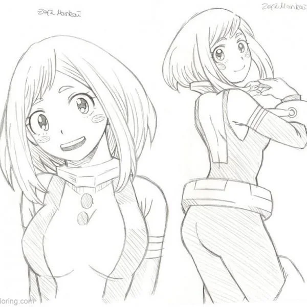 Uraraka Coloring Pages 3