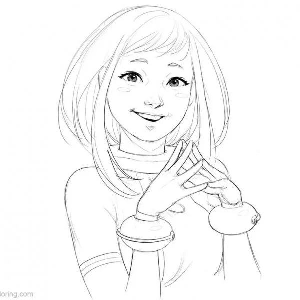 Uraraka Coloring Pages 4