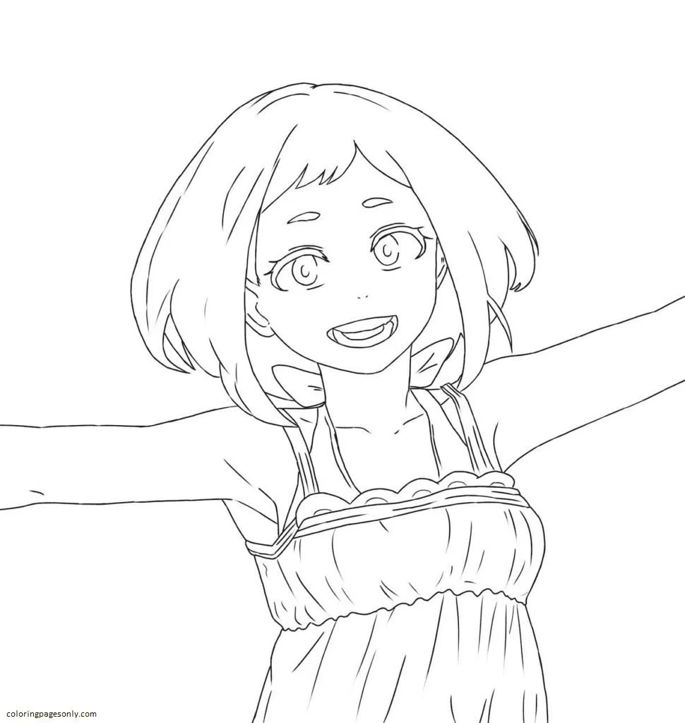 Uraraka Coloring Pages 49